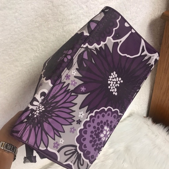 Thirty-One Purple Floral Cosmetic Bag - Picture 3 of 5